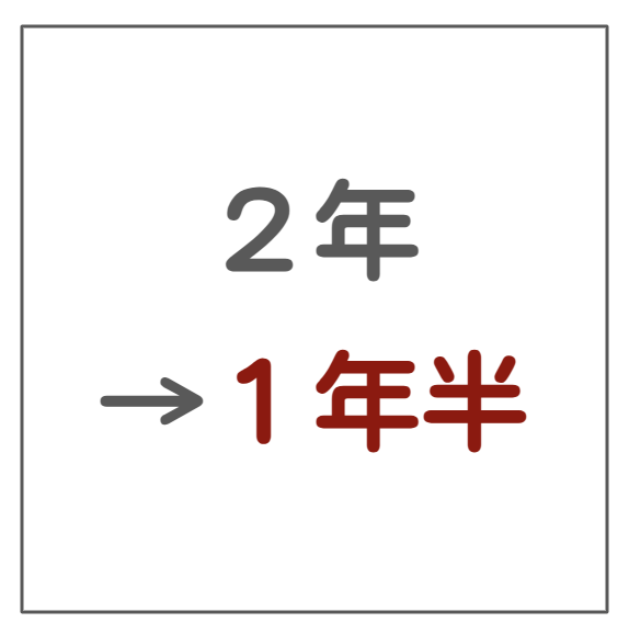 治療期間が２年→１年半